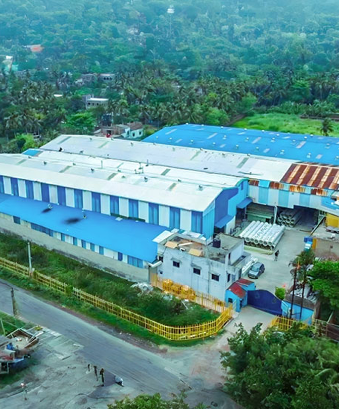 Aerial view of industrial facility